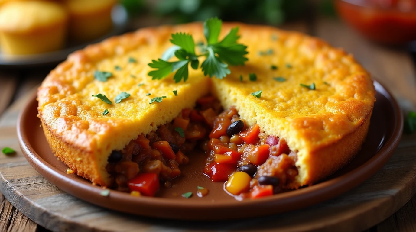 Cornbread Topped Chilli Pie
