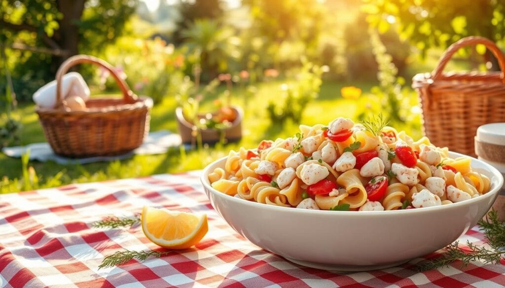 crab and pasta salad summer dish crab and pasta salad summer dish
