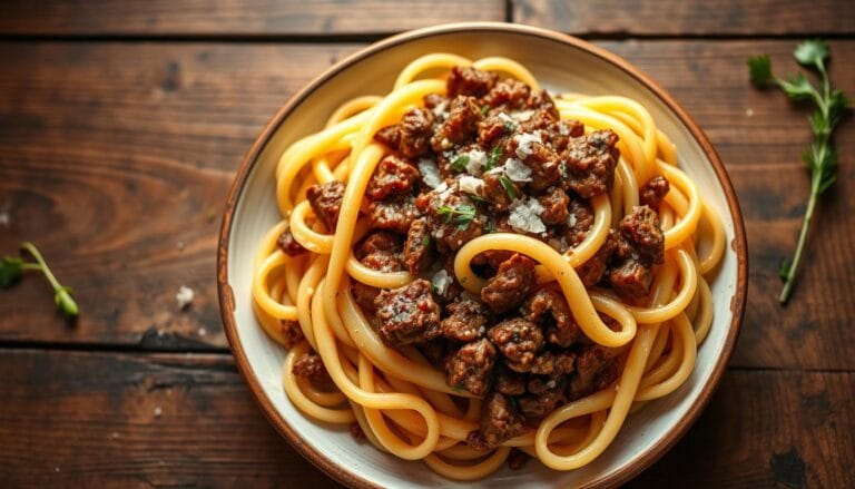 ground beef and noodles recipe