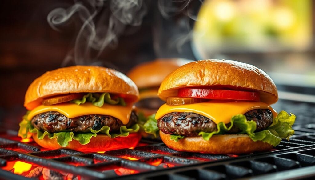 wagyu beef burgers on a grill wagyu beef burgers on a grill